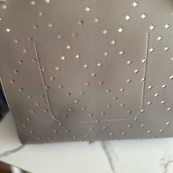 Ralph Lauren Double RL Grey with silver diamond cutouts Tote Bag - Picture 6 of 8
